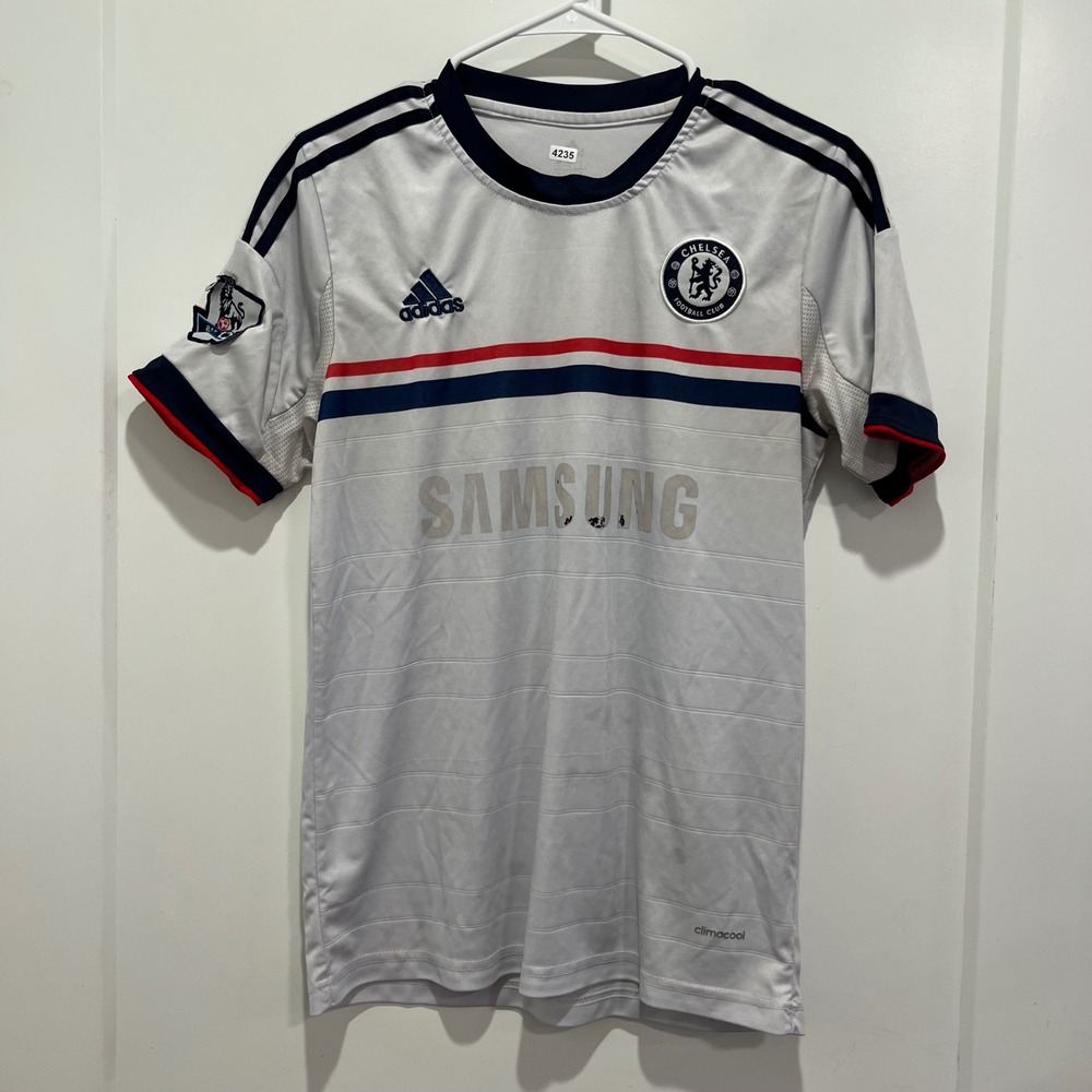 Adidas Chelsea FC 2013-14 Away Jersey White Soccer Shirt Samsung Mens Small